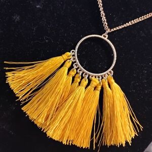 🆕 Yellow Tassel Pendant Necklace